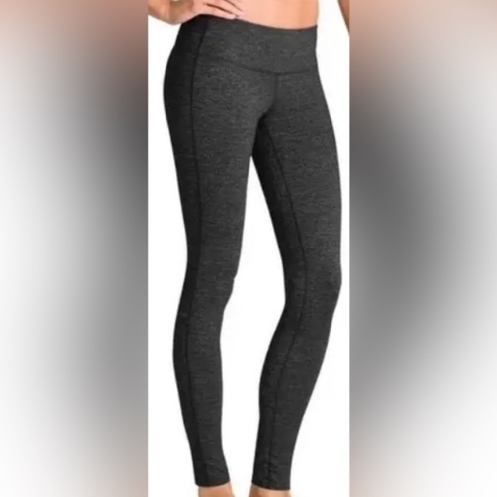 Athleta Chaturanga Black Gray Space Dye Leggings Women’s size XS
